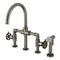 Kingston Brass KS2334RKX Bridge Kitchen Faucet with Brass Sprayer, Black Stainless KS2334RKX - alternate 1